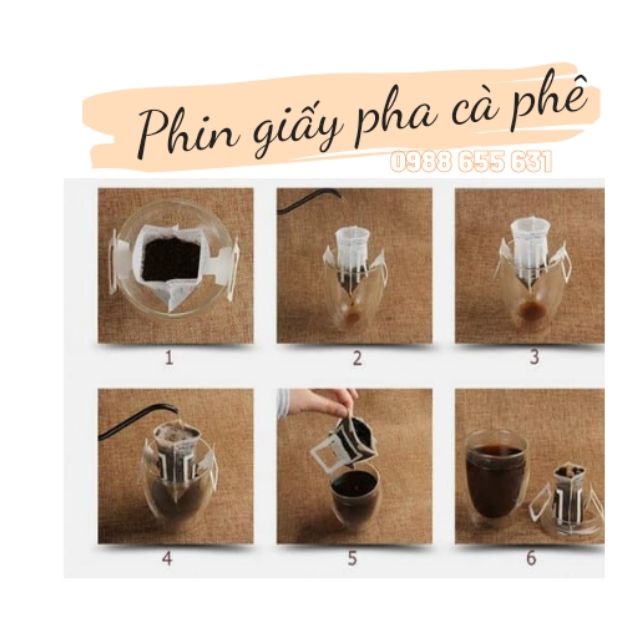 Combo 100 Phin Giấy+100 Túi Kraft Pha Cà Phê Đi Du Lịch Phin Cafe Bằng Giấy Linh Động hơn phin nhôm Có Bán Sỉ