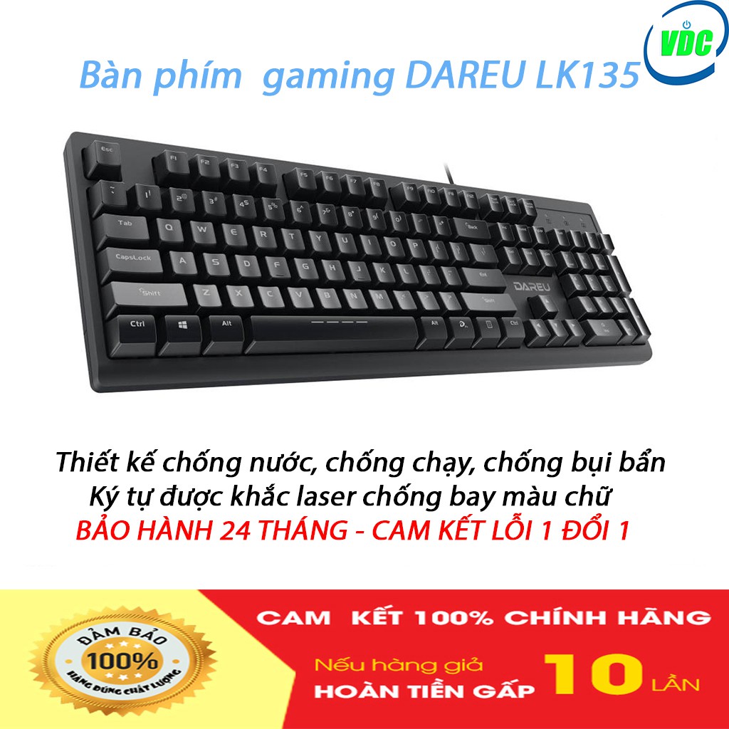 Bàn phím  gaming DAREU LK135 - Chống nước tuyệt đối - Chống bụi - Bảo hành 24 tháng - Lỗi 1 đổi 1 | BigBuy360 - bigbuy360.vn