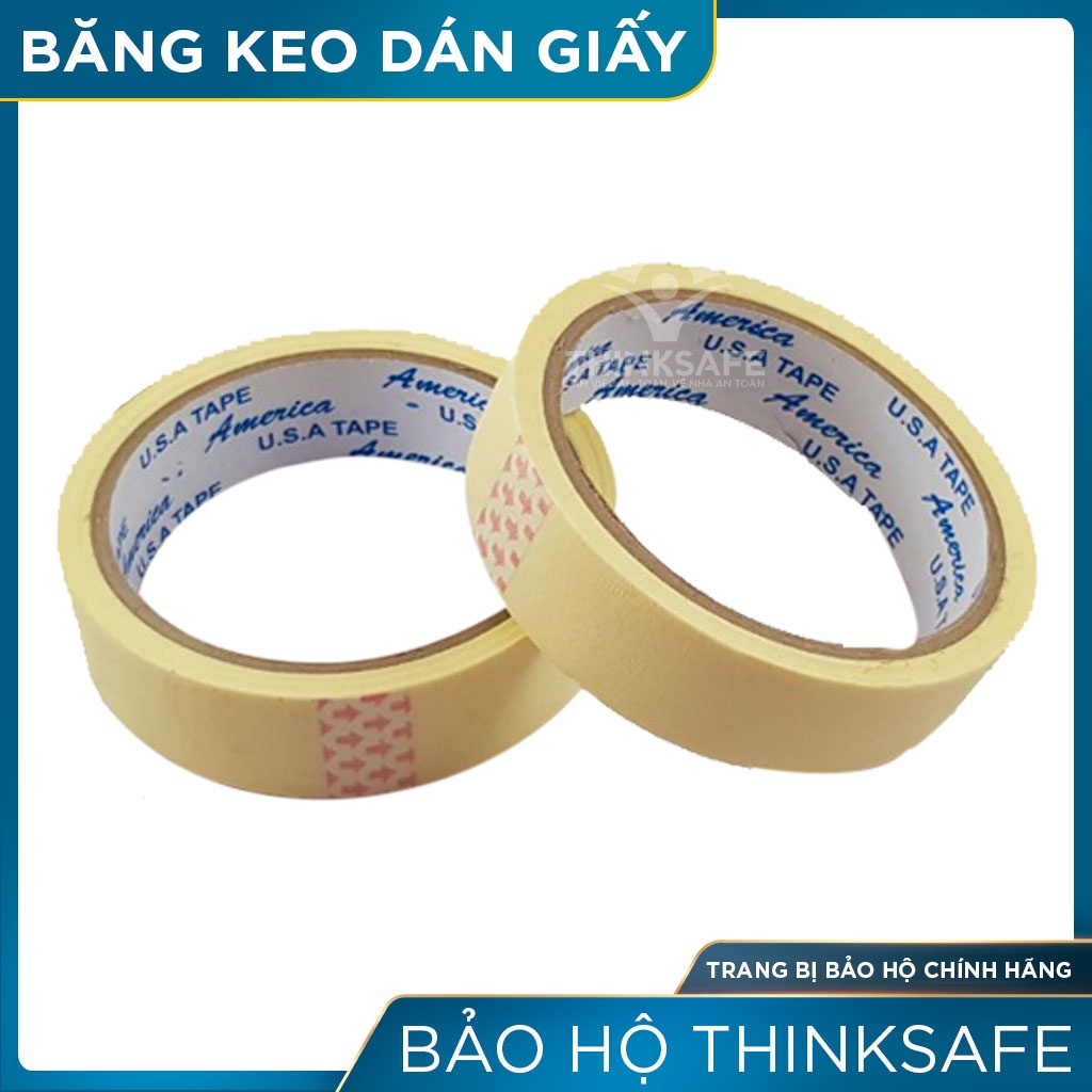 Băng keo giấy Thinksafe, băng dính đa dụng, bám dính rất tốt, viết chữ ký hiệu, không gây trầy xước, dễ sử dụng, một mặt