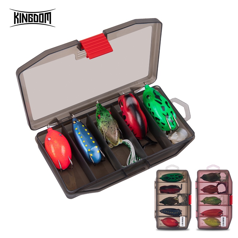 Hộp 5 Mồi Giả Câu Cá Hình Ếch 3D Bằng Nhựa Mềm