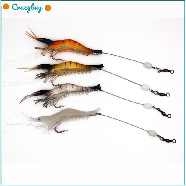 Cr Mồi Tôm Giả Câu Cá Phát Sáng 9cm / 6g