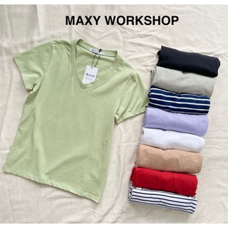 Áo thun cổ tim V neck basic tee Mint Maxy Workshop
