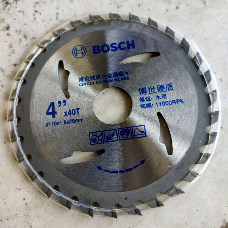 Lưỡi cưa gỗ, cắt gỗ Bosch đĩa cưa phi 110 x1.8 x20mm, loại cưa 40 răng được làm bằng hợp kim thép cứng, cắt ngọt, mịn