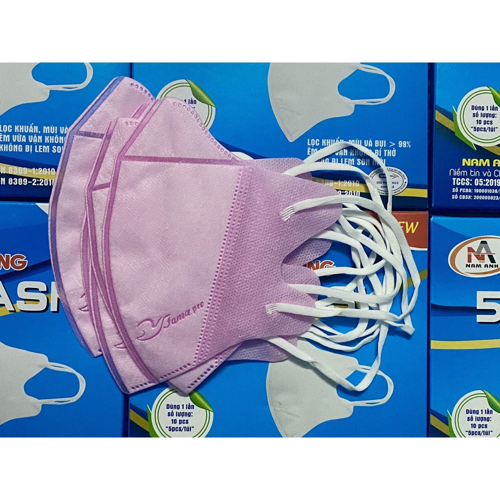 Combo 5 HỘP Khẩu trang 5D FAMAPRO 3 lớp kháng khuẩn   - Combo 50 cái khẩu trang 5D FAMAPRO Nam Anh