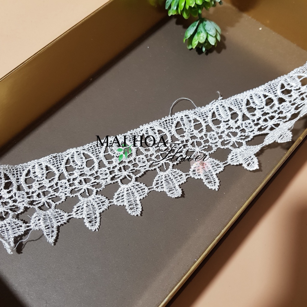 RC26 Cuộn 4 mét dây ren viền may đồ ren thêu hoa ren chỉ thêu rộng 6cm Maihoaflower
