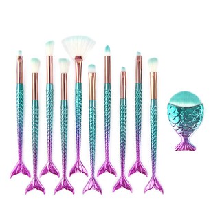 Set 11 cọ trang điểm cán đuôi cá lông mềm