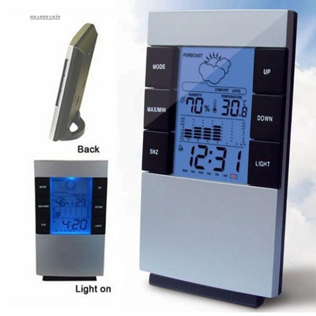 Alarm Clock 1.5 V Weather Forecast ABS Home Office Display Accessories