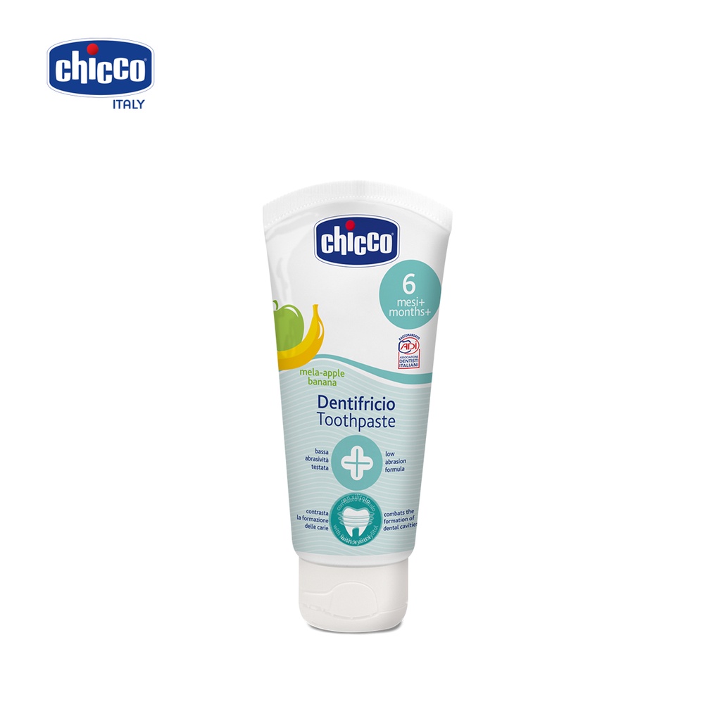 Combo 2Kem đánh răng Chicco hương Chuối - Táo 6M+ 50ml