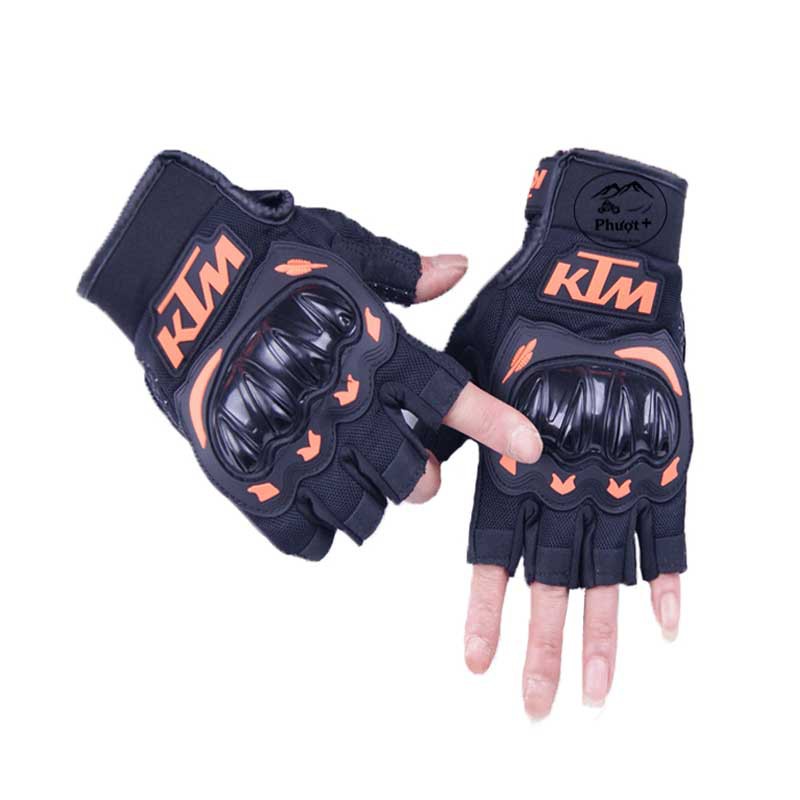 Bán buôn - Găng tay motor KTM cụt ngón, có gù - Bao tay motor thể thao chuyên nghiệp