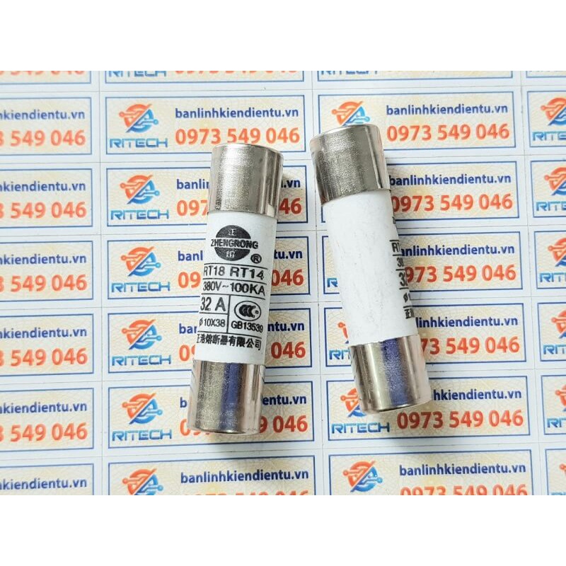 Cầu chì sứ RO15 RT18 RT14 380V kích thước 10x38mm