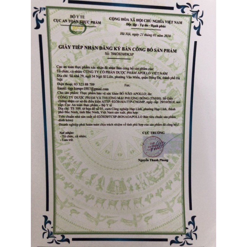 Bổ não Apollo- Hoạt huyết dưỡng não tăng cường tuần hoàn máu não