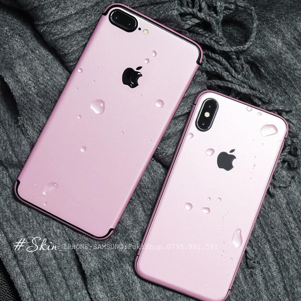 [IPHONE] Tấm Dán Skin Mặt Sau Màu Hồng Sakura Pink FULL VIỀN Cho 5 6 7 8 6plus 7plus 8plus X XS XR XSMAX 11 PRO MAX