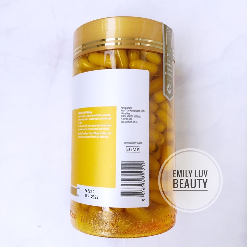 Sữa ong chúa Healthy Care Royal Jelly 365 viên Úc