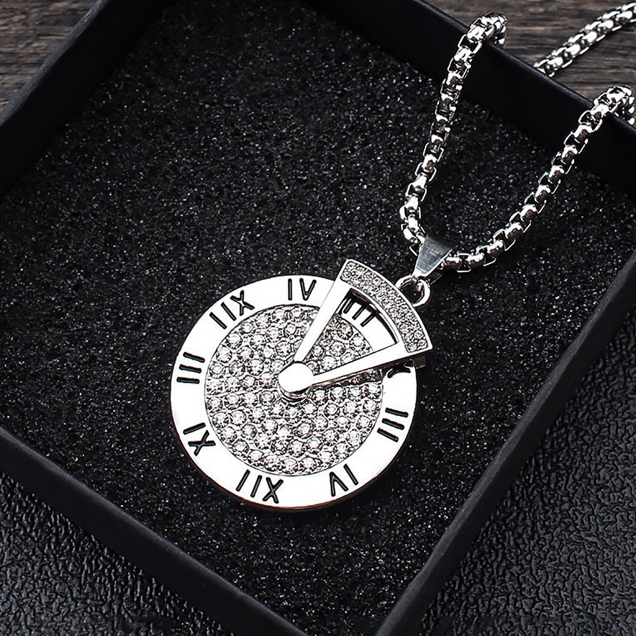 Vòng cổ nam dây chuyền nam nữ màu bạc unisex Loki Accessories Clock Chain Phụ kiện Titan không gỉ - Clock Chain