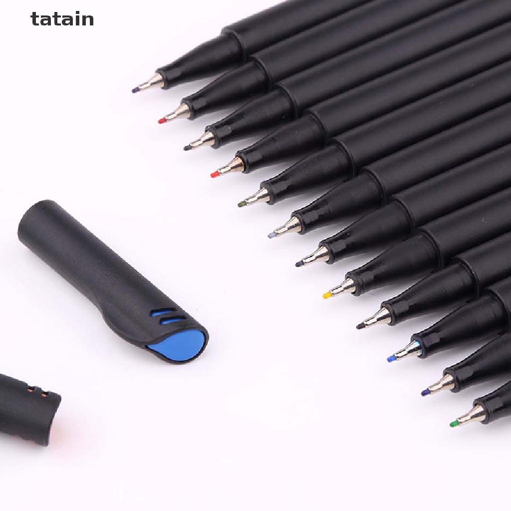 [TAT] 12pcs Color Pen Set Fine Line Drawing Pen Porous Fine Point Markers CVX