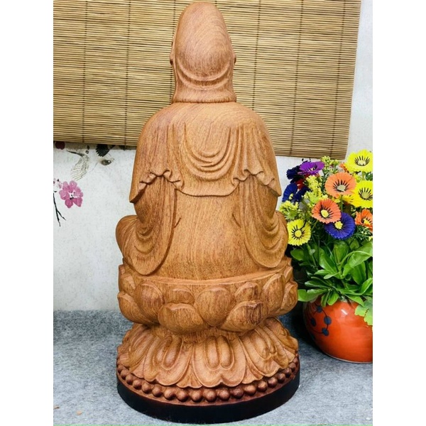 Tượng phật bà quan âm gỗ hương cao 60cm