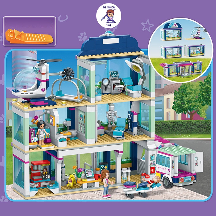 Đồ Chơi Lắp Ráp Kiểu Mô Hình Bệnh Viện Cấp Cứu Thành Phố Nhân Ái Heartlake Hospital Đồ Chơi Bé Gái 3028