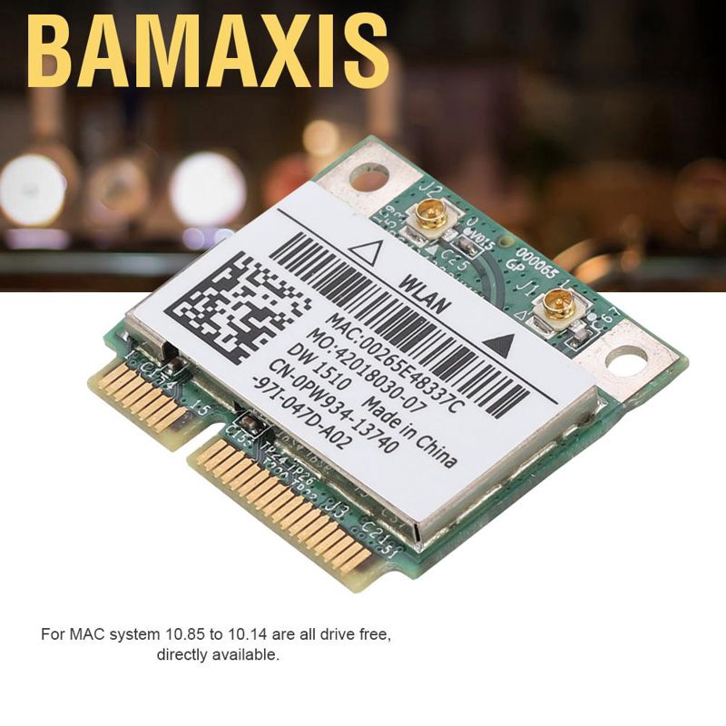 Card Mạng Không Dây Bamaxis 2.4g/5ghz Bcm94322Hm8L Dw1510 300mbps Mini Pci-E Cho Máy Laptop