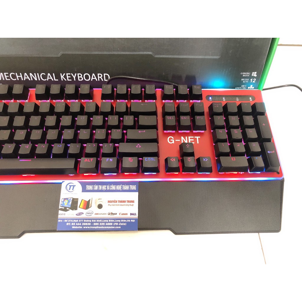 Bàn phím Gaming G-NET K88 - Led RGB - có kê tay, tặng key toá cap, 2 switch thay thế - BH 12 THÁNG