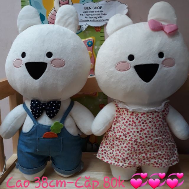 Cặp Thỏ Tình Nhân đáng iu(Hình thật), new 99%💞💞💞