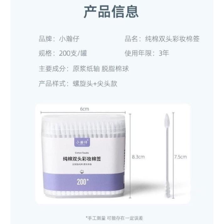 [FREESHIP] Hộp 200 Chiếc Tăm Bông Ngoáy Tai 2 Đầu