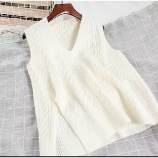 Áo gile len thừng xẻ bên style Hàn