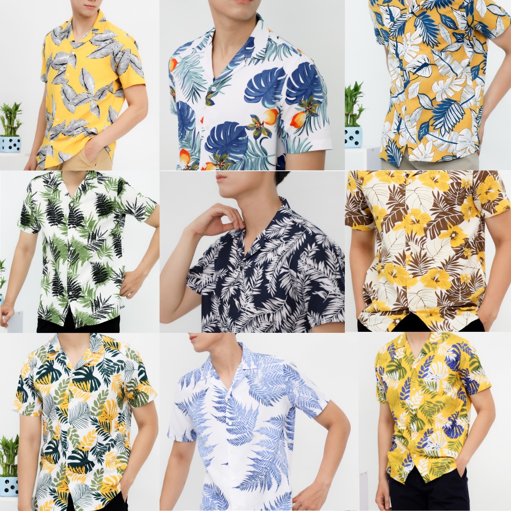 Áo Sơ Mi Cổ Vest Họa Tiết Hawaii, Vintage Cộc Tay- Áo Sơ Mi Họa Tiết Nam Tay Ngắn - Hàng Hiệu - SMHT-MANHOMME | BigBuy360 - bigbuy360.vn