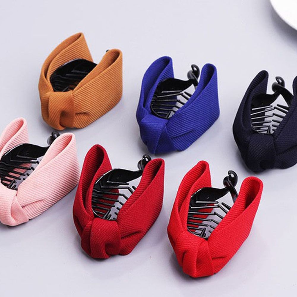 Women Hair Claw Solid Big Bows Banana Hairpins Ties Ponytail Headband Hair Clips