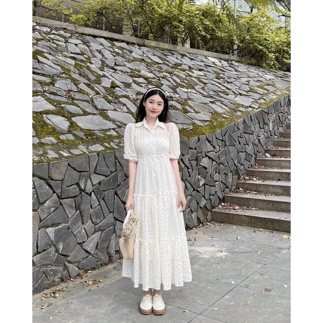 DOTTY DRESS đầm sơ mi khoét vai Ebublio | BigBuy360 - bigbuy360.vn