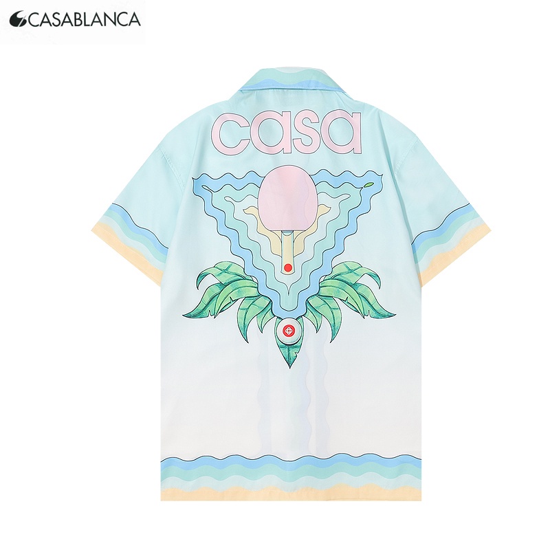 * Áo Sơ Mi Tay Ngắn Thoải Mái Chất Lượng Cao In Họa Tiết Hoa Màu Gradient Phong Cách Hồng Kông