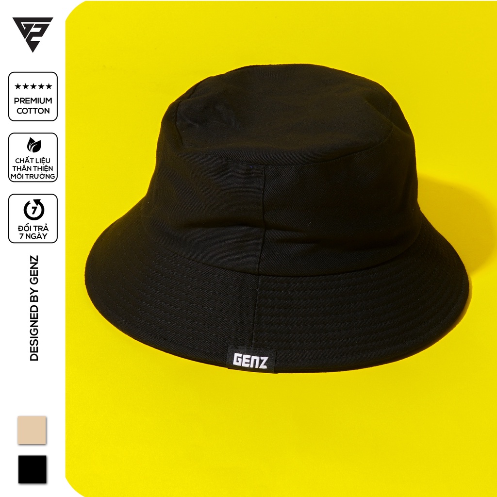 Nón bucket tròn vành GENZ trơn nhiều màu phong cách Ulzzang Unisex ZA005