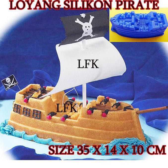 Khuôn Silicon Làm Bánh Hình Tàu Cướp Biển