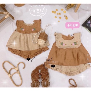 COMBO 2 BỘ ĐŨI NÂU BE BÈO CHO BÉ