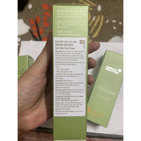 SBR Kem làm bay mùi cho chân SIBERIAN WELLNESS Anti-Odor Foot Cream