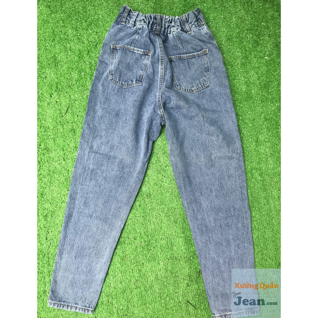 Quần Baggy Jean Trơn Lưng Thun Sau, Quần Baggy Nữ Nút Hông ULZZANG Cực Chất - 404