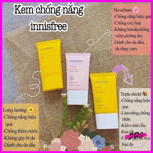 [Kem Chống Nắng Innisfree] No Sebum, Long Lasting, Triple shield