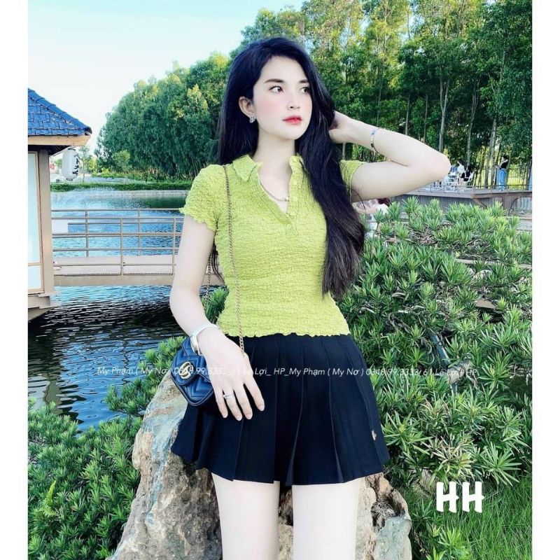 Áo nhăn sốp cổ đức