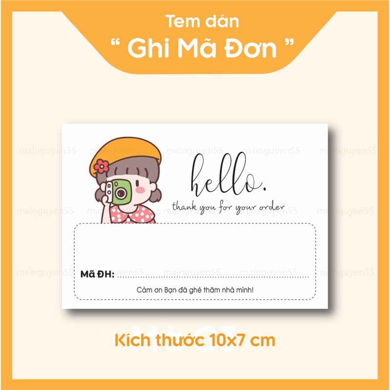 Tem dán Thank You , Tem Ghi Mã Đơn