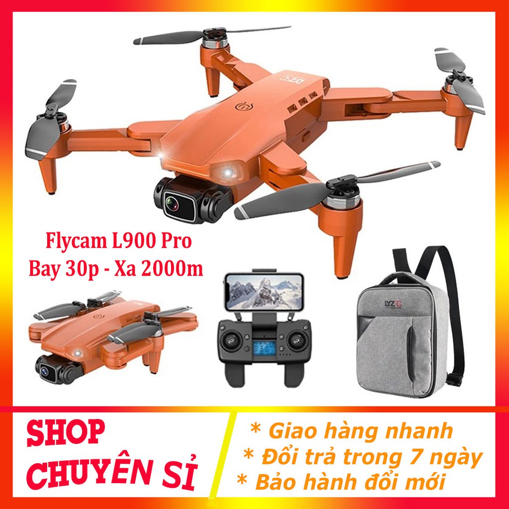 Flycam Giá Rẻ 4K L900 PRO Bảo Hành 12 Tháng Máy Bay Flycam , Gimbal 2 Trục, Động cơ không chổi than, Tầm xa 1200m