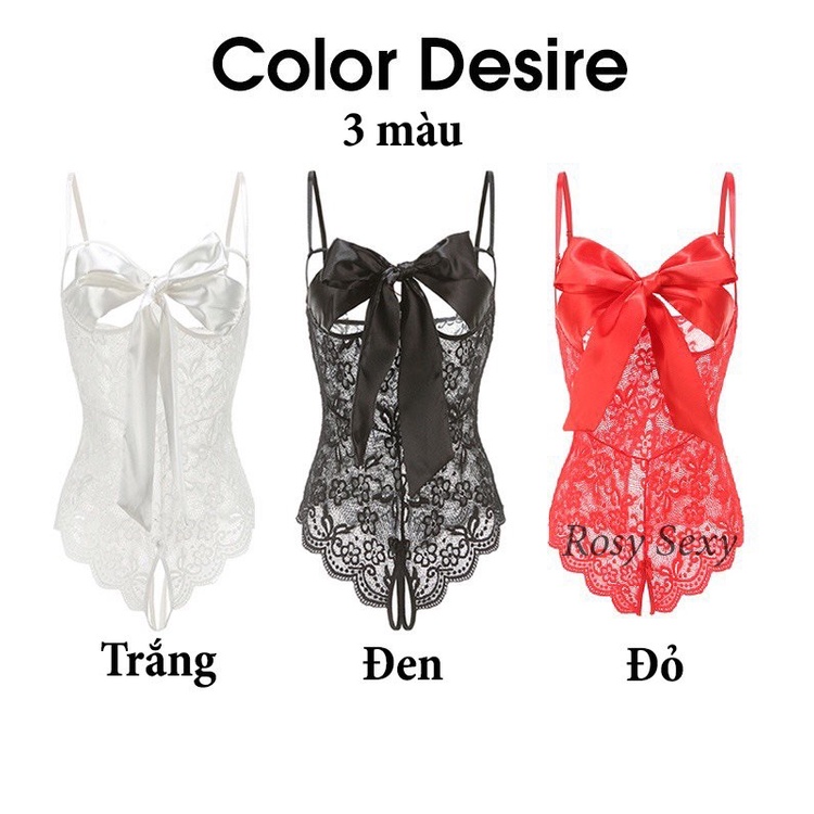 Bộ bodysuit vải ren buộc nơ ngực gợi cảm cho nữ LG137 | WebRaoVat - webraovat.net.vn