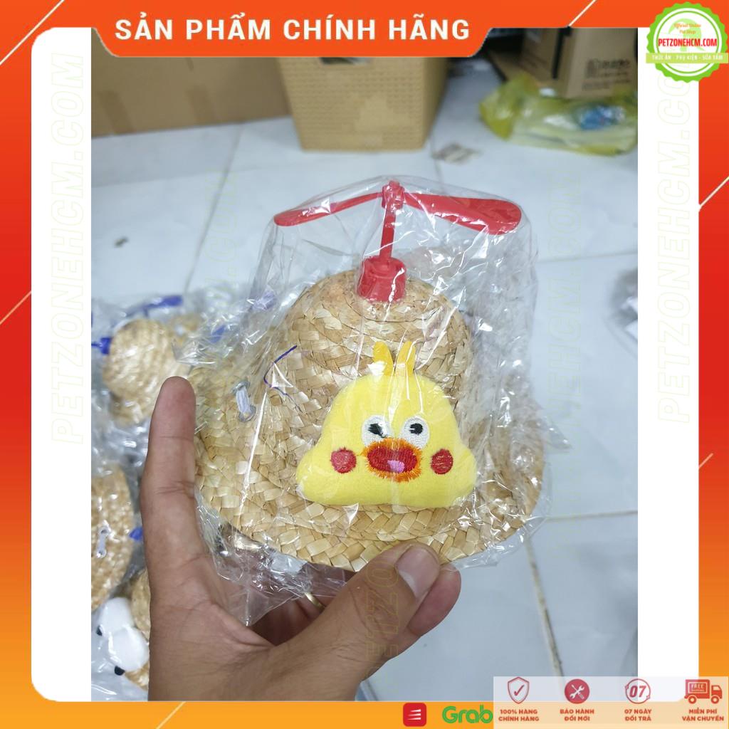 Nón chó mèo  FREESHIP  Mũ cối rơm chong chóng thú cưng 2 size