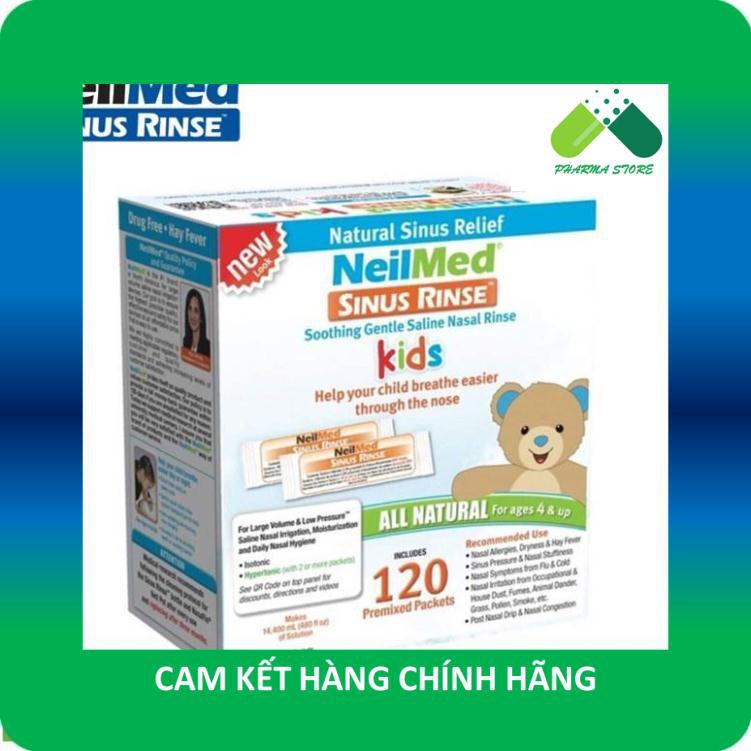 !!! Hộp 120 gói muối rửa mũi trẻ em NeilMed Sinus Rinse Pediatric 120 sachets