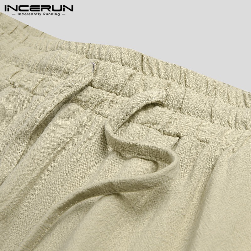 Quần Dài INCERUN Dáng Rộng Thời Trang Phong Cách Retro Cho Nam
