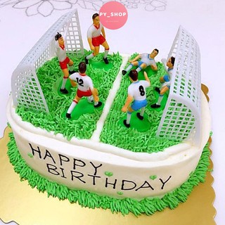 Bộ cầu thủ và khung thành trang trí bánh kem