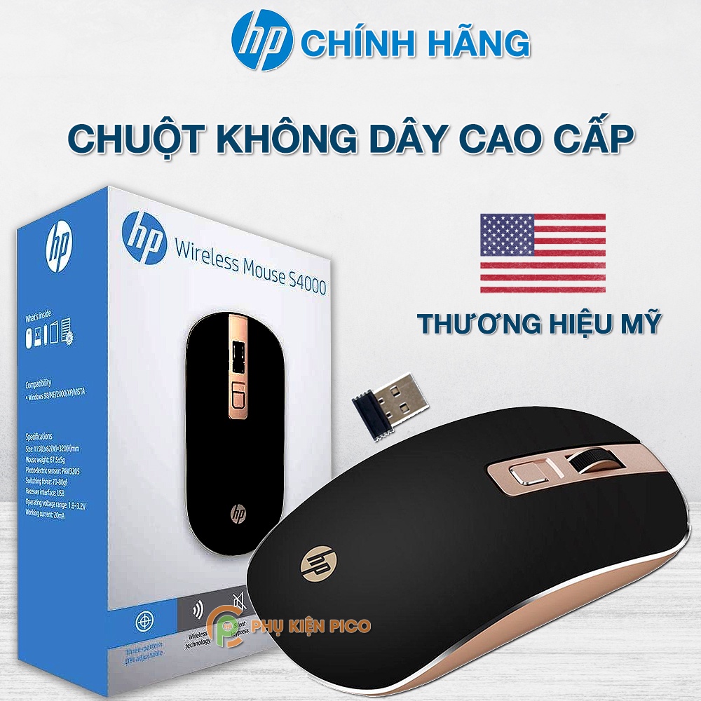 Chuột không dây Laptop HP S1000 Plus - Chuột không dây Wireless văn phòng chính hãng HP