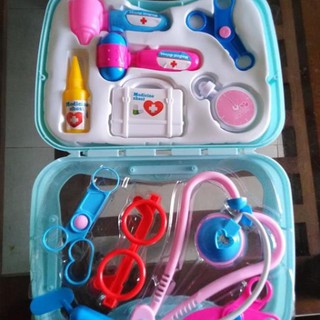 Bộ Đồ Chơi Vali Bác Sĩ Long Thủy Màu Xanh Cho Bé Tập Làm Bác Sĩ