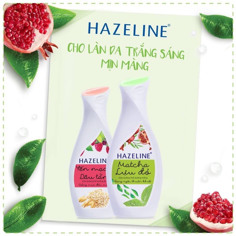 Sữa dưởng thể Hazaline matcha lựu đỏ 140ml