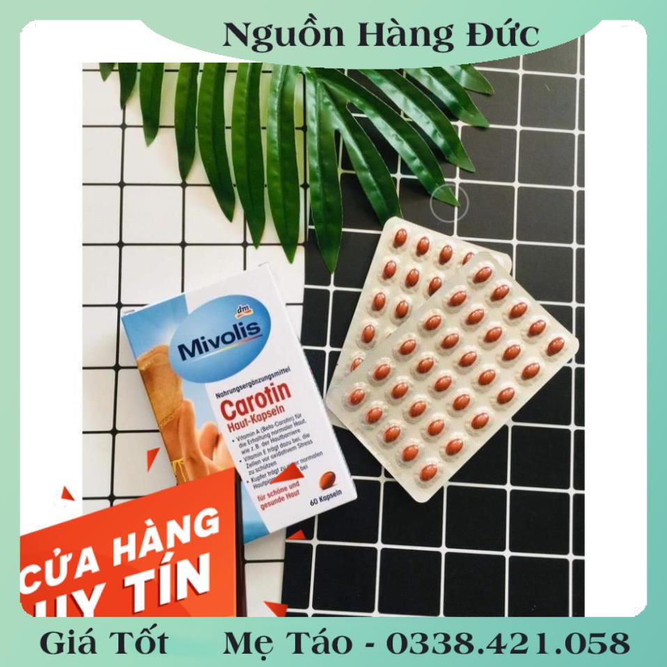 Viên uống chống nắng trắng da Carotin Mivolis, kem chống nắng Sundance Đức - Đủ Bill Date mới