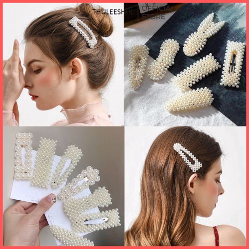 Kẹp tóc Hàn Quốc nữ đính ngọc trai nhân tạo- kẹp tóc thời trang kiểu siêu xinh ThuleeShop