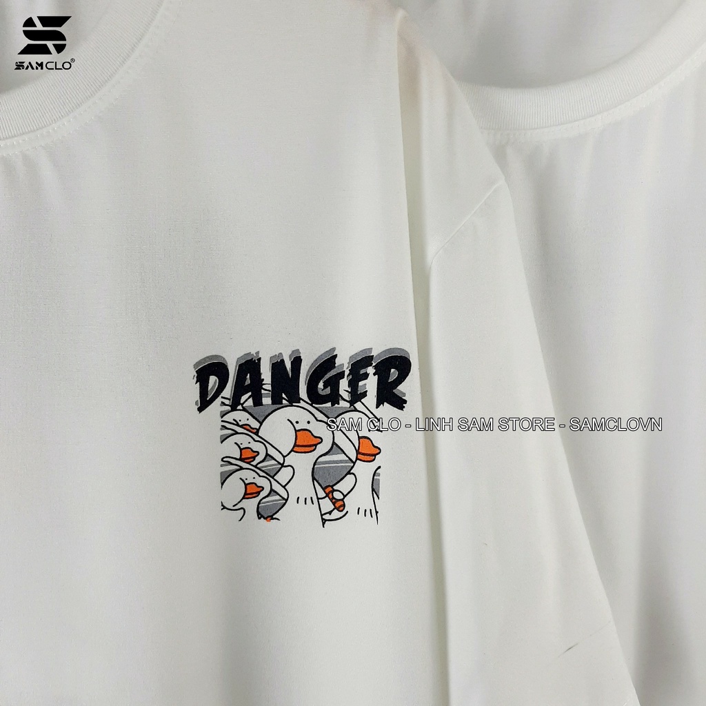 Áo thun tay lỡ nam nữ SAM CLO phông form rộng dáng Unisex, mặc lớp, nhóm, cặp in HÌNH VỊT DANGER